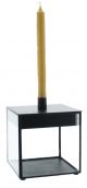Metall-Kerzenhalter mit Box 12 x 12 x 12 cm schwarz 120011