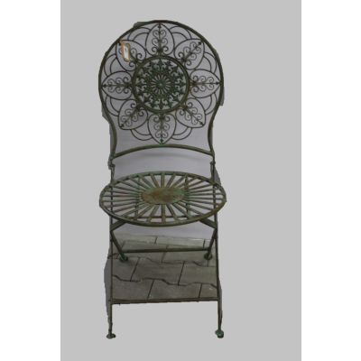 Metall-Stuhl 42 x 49 x 92 cm rötlich-grün 045866