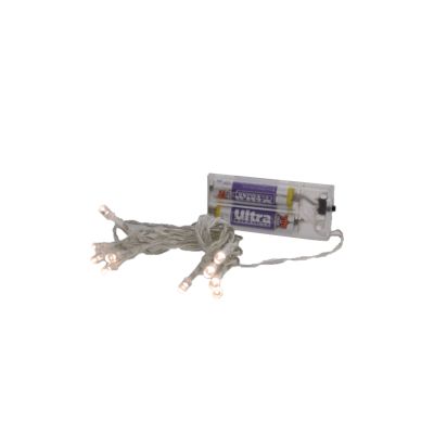 LED Lichterkette 10er Kabel transp fuer Batteriebetrieb  2 x AA m. Timer 063995