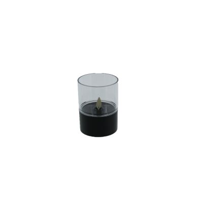 Solar Tisch Kerze 130/90 schwarz 3 AAA aufladbar 8-10  h 119619