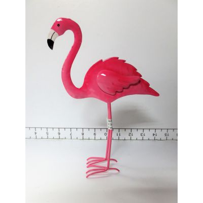 Metall-Flamingo 13,5 x 4,5 x 21 cm rosa 101105