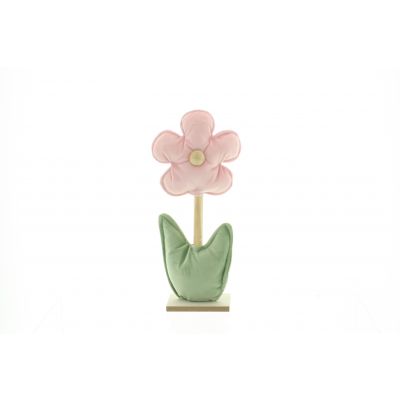Stoff-Blume auf Holzständer 20 x 6  x 42 cm pink 115837