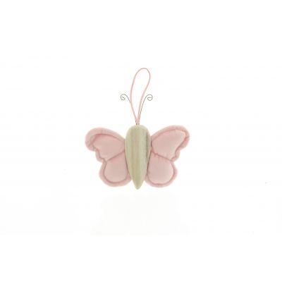 Stoff-Schmetterling zum Hängen 14,5 x 12 x 1,5 cm pink 115855