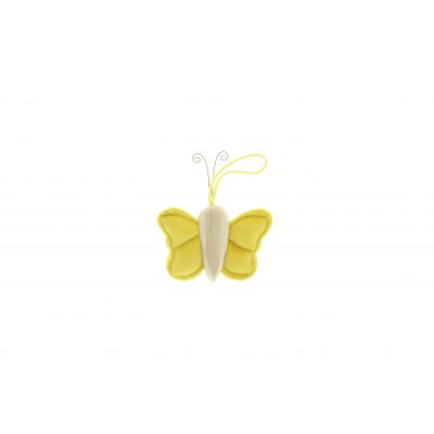 Stoff-Schmetterling zum Hängen 11 x 9,5 x 1,5 cm gelb 115858