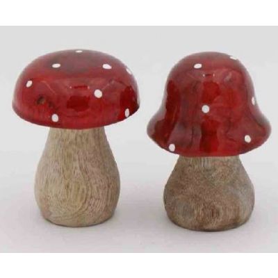 Holz Pilze rot-weisser Kopf 7 cm 118692
