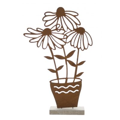Rost-Blume mit Topf 12x4x27cm, rost 121269