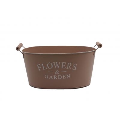 Metall Jardiniere Flower&Garden 41x28 33x22 cm matt pink 122077