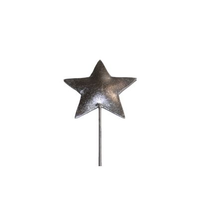 Metall-Stern am Stab 8,5 x 1,5 x 32 cm silber 124188