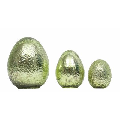 Glas-Ei zum Stellen 9 x 7 x 7 cm grün steinfinish 127459