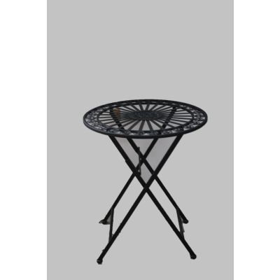 Metall-Tisch rund 60 x 60 x 71 cm matt schwarz 130667