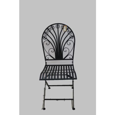 Metall-Stuhl 42 x 48 x 93 cm matt schwarz 130668