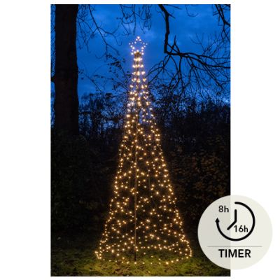 LED Baum mit Stern auf Mast + Timer D100x320cm, 480 LED, 10m Schnur 131791