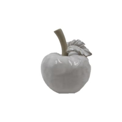 Porzellan-Apfel 9,2 x 9,2 x 10,6 cm matt weiss 132821