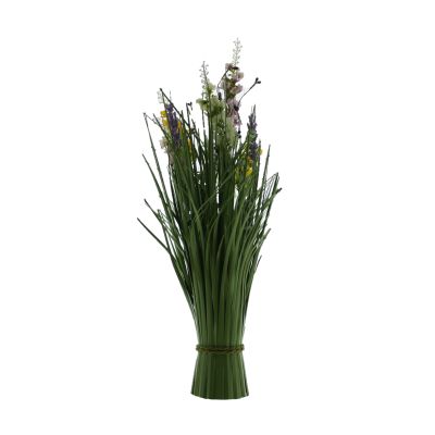 Deko-Blumen-Gras-Bund H 50 cm gelb/purple 133152