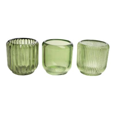 Glas Teelichthalter 8,5x8,5cm, grün 133336
